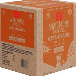 Cloud Star Wag More Bark Less Oats & Grains Peanut Butter Crunchy Dog Biscuits