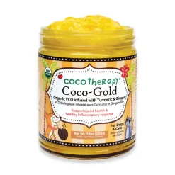 Cocotherapy Coco-Gold USDA Certified Organic Coconut Oil infused with Organic Turmeric and Organic Ginger, 7.5-oz