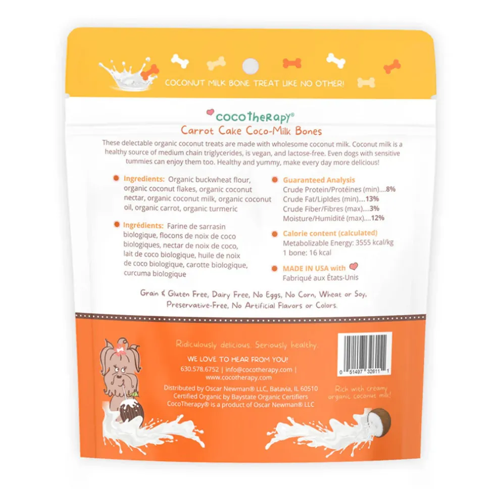 Cocotherapy Coco-Milk Bones Biscuit Organic Coconut Treat for Dogs, 6-oz