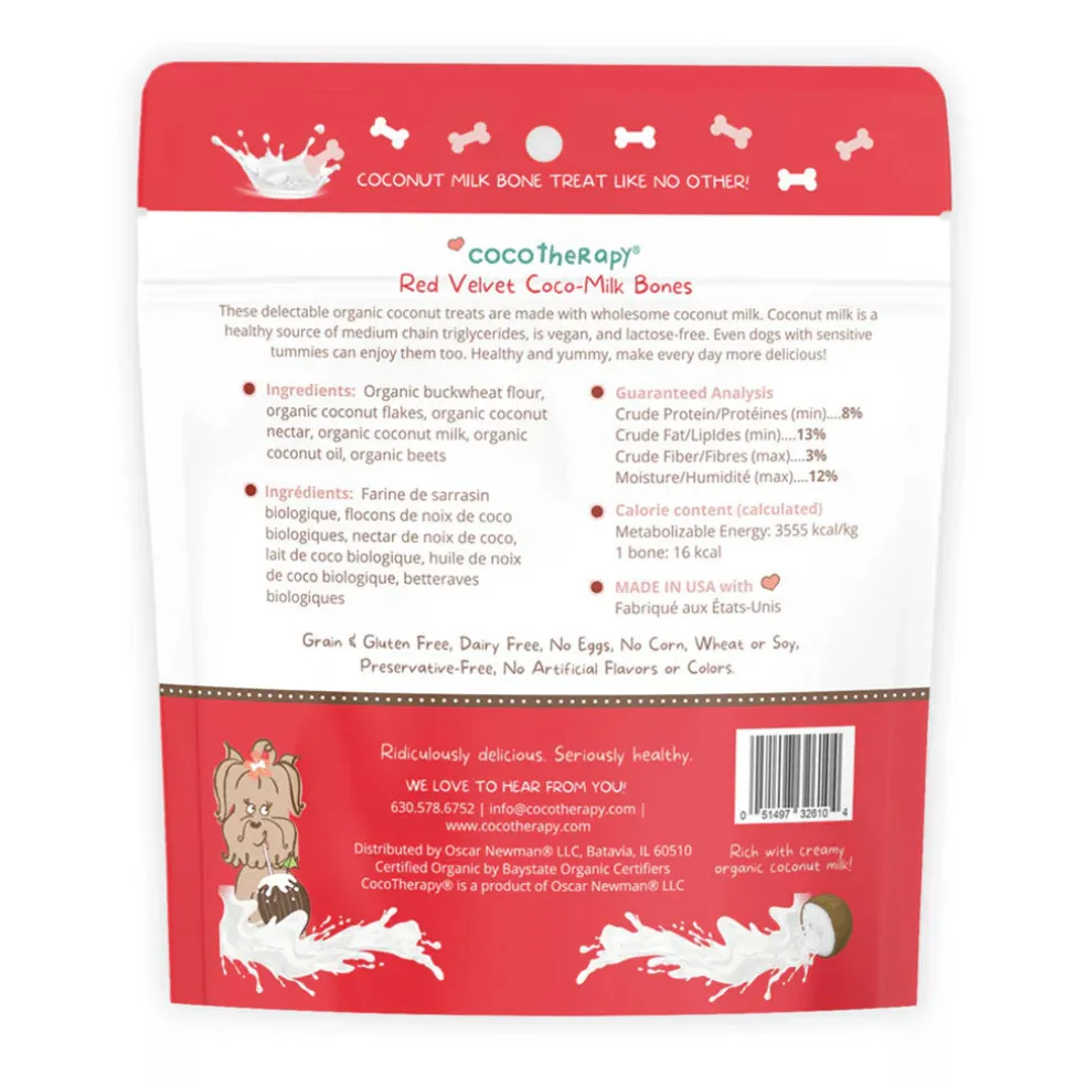 Cocotherapy Coco-Milk Bones Biscuit Organic Coconut Treat for Dogs, 6-oz