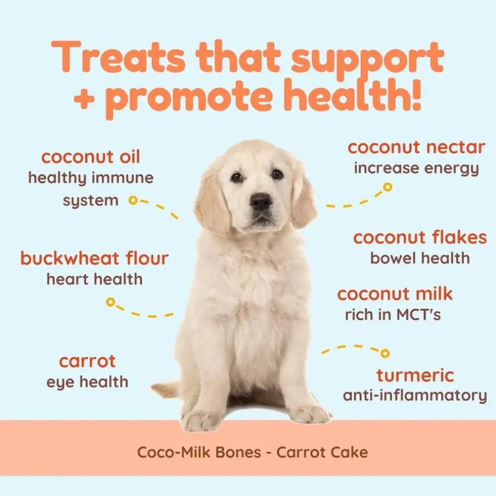 Cocotherapy Coco-Milk Bones Biscuit Organic Coconut Treat for Dogs, 6-oz