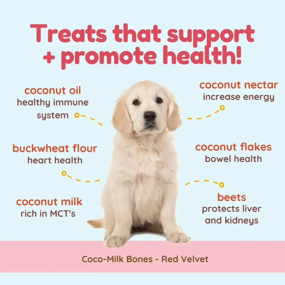 Cocotherapy Coco-Milk Bones Biscuit Organic Coconut Treat for Dogs, 6-oz