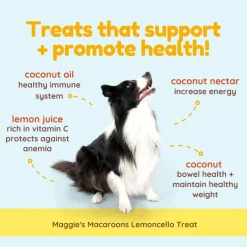 Cocotherapy Maggie's Macaroons Coconut Organic Coconut Treat for Dogs, 4-oz