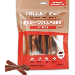 CollaChews Rolls Beef & Collagen Natural Dog Treats, 6", 4-count