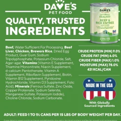 Dave's Pet Food Beef & Rice with Liver Recipe Canned Wet Dog Food, 13-oz can, case of 12