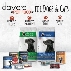 Dave's Pet Food Beef & Rice with Liver Recipe Canned Wet Dog Food, 13-oz can, case of 12