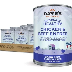 Dave's Pet Food Chicken & Beef Entree Canned Wet Dog Food, 13-oz can, case of 12
