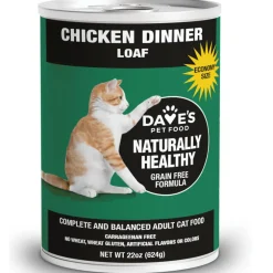 Dave's Pet Food Chicken Dinner Loaf with Liver Canned Wet Cat Food, 22-oz can, case of 12