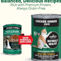 Dave's Pet Food Chicken Formula Canned Wet Cat Food, 12.5-oz can, case of 12