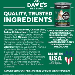 Dave's Pet Food Chicken Formula Canned Wet Cat Food, 12.5-oz can, case of 12