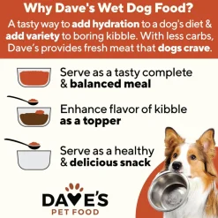 Dave's Pet Food Chicken & Rice Recipe Canned Wet Dog Food, 13-oz can, case of 12
