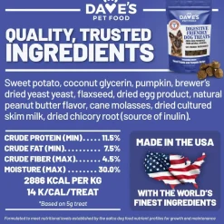 Dave's Pet Food Digestive-Friendly Sweet Potato & Pumpkin Recipe Treats For Dogs (5 oz)