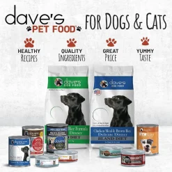 Dave's Pet Food Minced Chicken Dinner in Gravy Canned Wet Cat Food, 2.8-oz can, case of 24