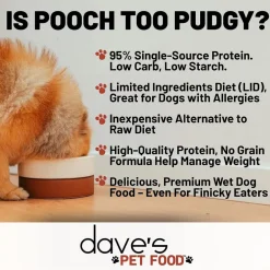 Dave's Pet Food 95% Premium Turkey & Turkey Liver Grain-Free Recipe Canned Wet Dog Food, 12.5-oz, case of 12
