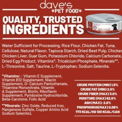 Dave's Pet Food Restricted Diet Phosphorus & Protein Kidney Support Tuna Pate in Gravy Wet Food for Dogs