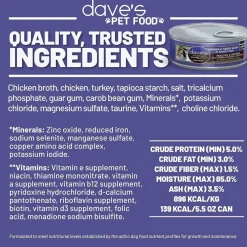 Dave's Pet Food Saucey Pate Chicken & Turkey Recipe Grain-Free Canned Wet Cat Food, 5.5-oz can, case of 24