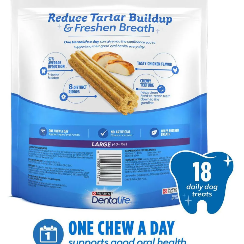 DentaLife Daily Oral Care Large Dental Dog Treats, 18 count
