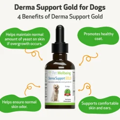 Derma Support Gold for Dogs Healthy Coat, Odor & Itching (2 oz)