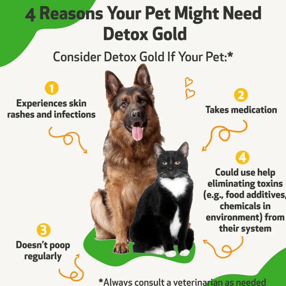 Detox Gold for Dogs - Gentle Detoxification & Elimination Support