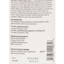 Doc Roy's Daily Care Feline, 650 gm granules