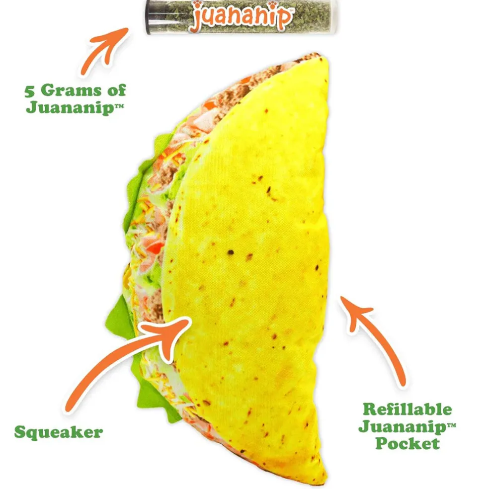 Doggijuana Get the Munchies Refillable Juananip Taco Squeaky Plush Dog Toy