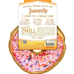 Doggijuana Tuffer Chewer Refillable Juananip Donut Tough Squeaky Dog Plush Toy, 1 count