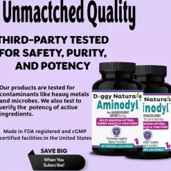 Doggy Naturals Aminodyl Advanced Kidney Support for Dogs & Cats, 120 capsules