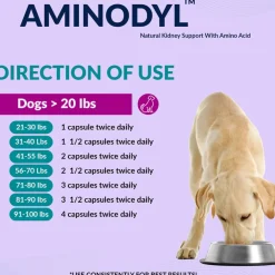 Doggy Naturals Aminodyl Advanced Kidney Support for Dogs & Cats, 120 capsules