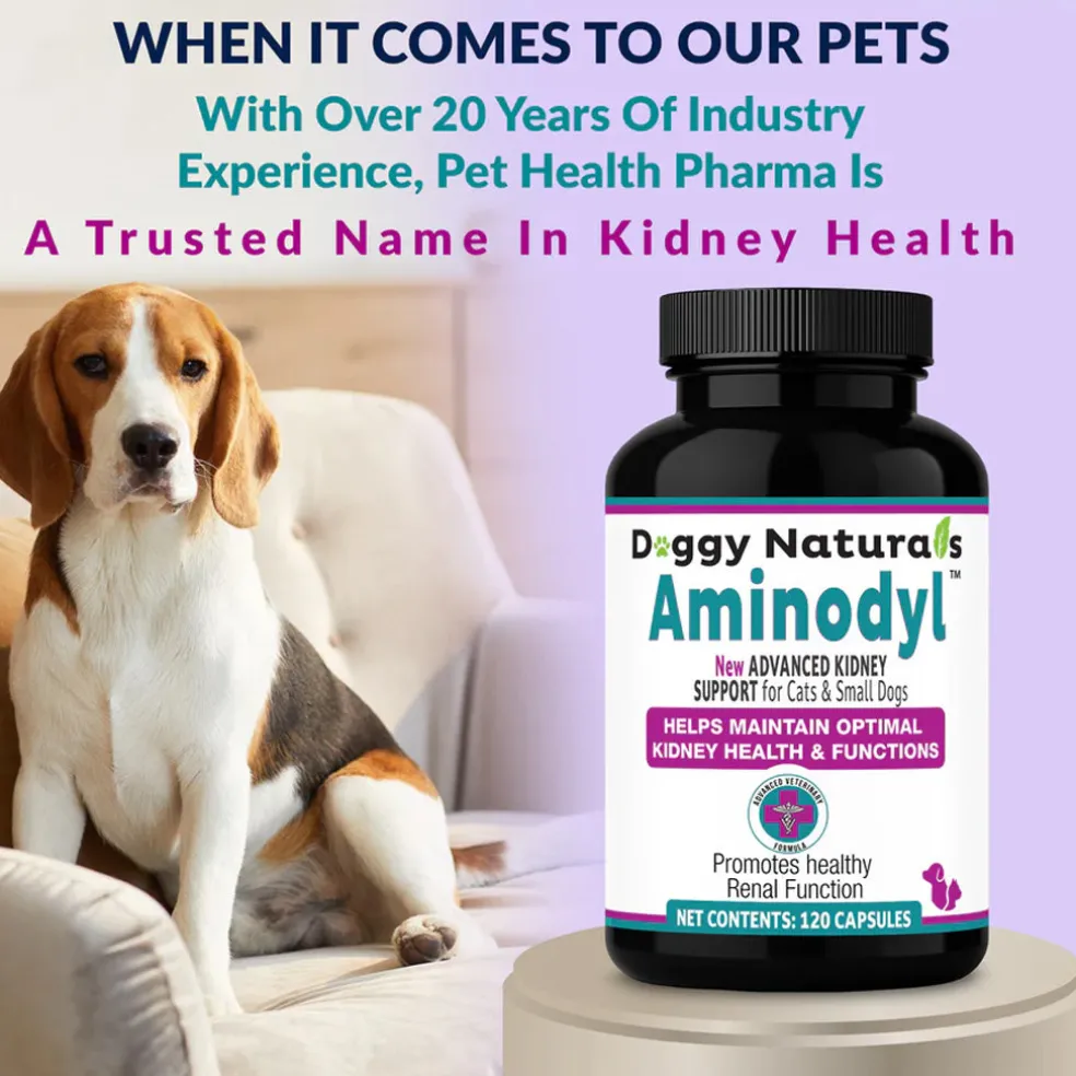 Doggy Naturals Aminodyl Advanced Kidney Support for Dogs & Cats, 120 capsules