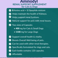 Doggy Naturals Aminodyl Advanced Kidney Support for Dogs & Cats, 120 capsules