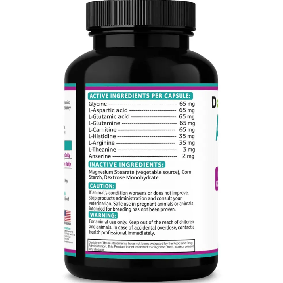Doggy Naturals Aminodyl Advanced Kidney Support for Dogs & Cats, 120 capsules