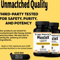 Doggy Naturals MuscleX Advance Muscle Development for Dogs & Cats, 90 capsules