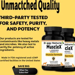 Doggy Naturals MuscleX Advance Muscle Development for Dogs & Cats, 90 capsules