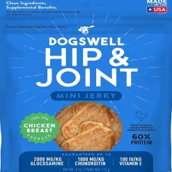 Dogswell Hip & Joint Jerky Minis Grain-Free Chicken Breast for Dogs 4 oz
