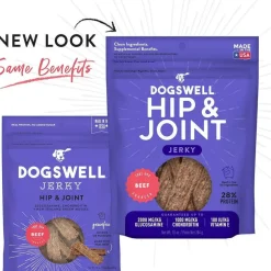 Dogswell Jerky Hip & Joint Beef Recipe Grain-Free Treats for Dogs 10 oz