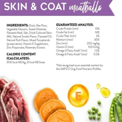 Dogswell Skin & Coat Duck Recipe Meatballs Treats for Dogs 14 oz