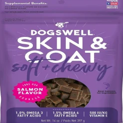 Dogswell Skin & Coat Soft & Chewy Salmon Flavored Treats for Dogs 14 oz