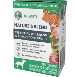 Dr. Marty Nature’s Blend Essential Wellness in Turkey Bone Broth Wet Dog Food, 6.3 oz, Case of 12