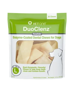 DuoClenz Enzyme-Coated Rawhide Dental Chews for Dogs