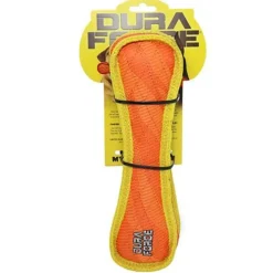 Duraforce Bone Tiger Dog Toy Orange & Yellow