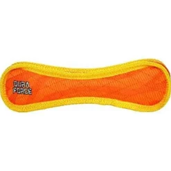 Duraforce Bone Tiger Dog Toy Orange & Yellow