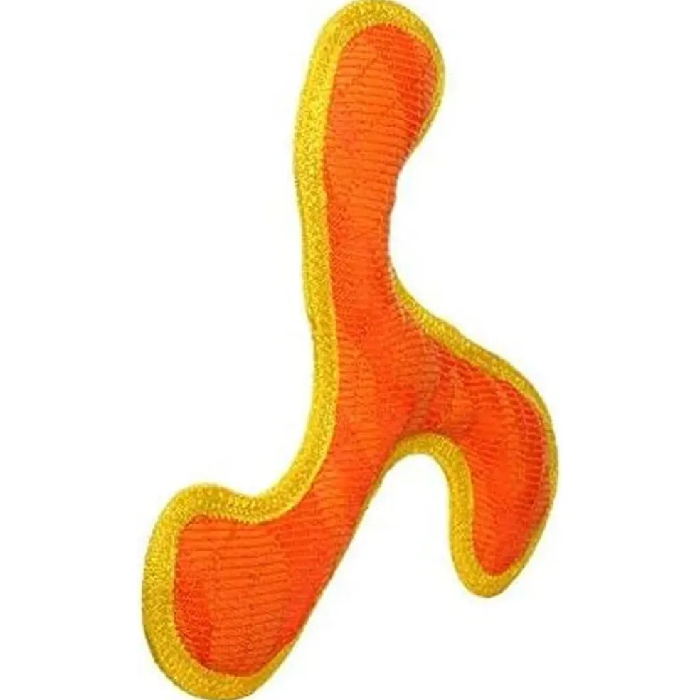 Duraforce Jr Boomerang Dog Toy Orange & Yellow