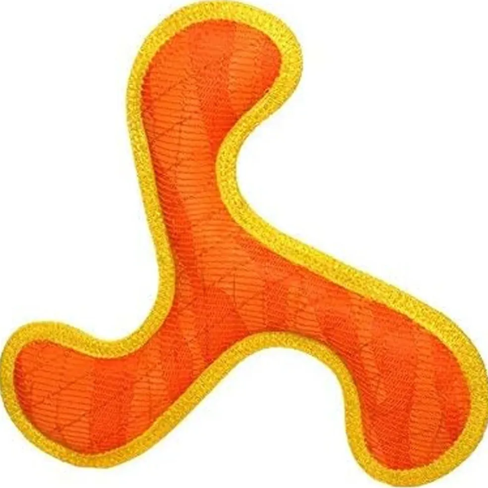 Duraforce Jr Boomerang Dog Toy Orange & Yellow