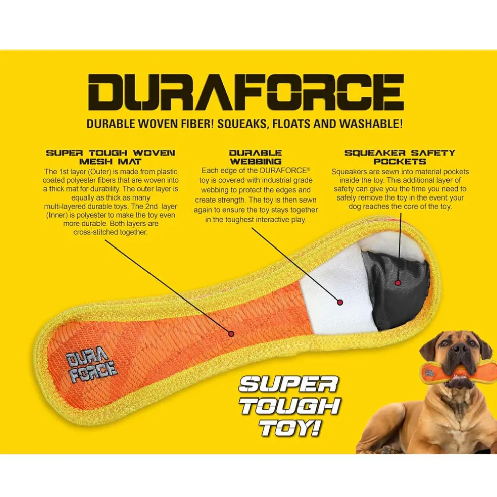 Duraforce Jr Boomerang Dog Toy Orange & Yellow