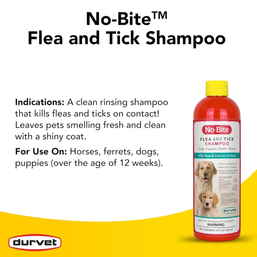 Durvet No-Bite™ Flea and Tick Shampoo for Dogs & Puppies, 12 oz