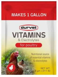 Durvet Vitamins & Electrolytes for Poultry 5gm, (case of 40)