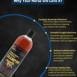 E3 Antibacterial & Antifungal Shampoo for Horses