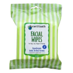 Earthbath Hypoallergenic Facial Wipes for Dogs Cats Puppies & Kittens (25 ct)