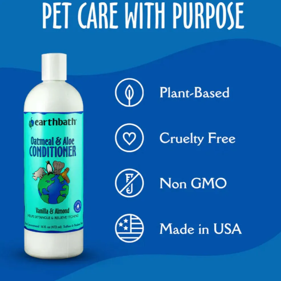 Earthbath Oatmeal & Aloe Vanilla & Almond Conditioner for Dogs & Cats (16 oz)