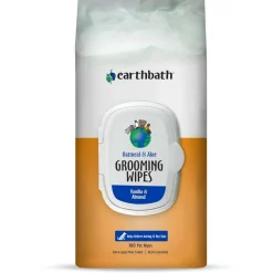 Earthbath Oatmeal & Aloe Vanilla & Almond Grooming Wipes for Dogs & Cats